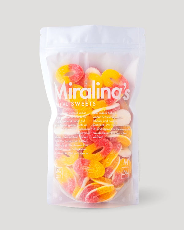 Pfirsichringe (500g) - Miralina's Halal Sweets
