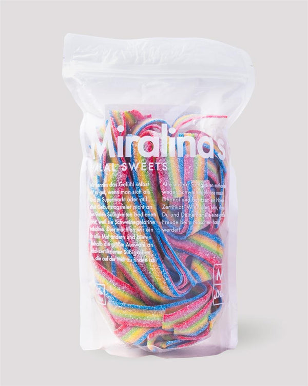 Sour ribbons rainbow (500g) - Miralina's Halal Sweets
