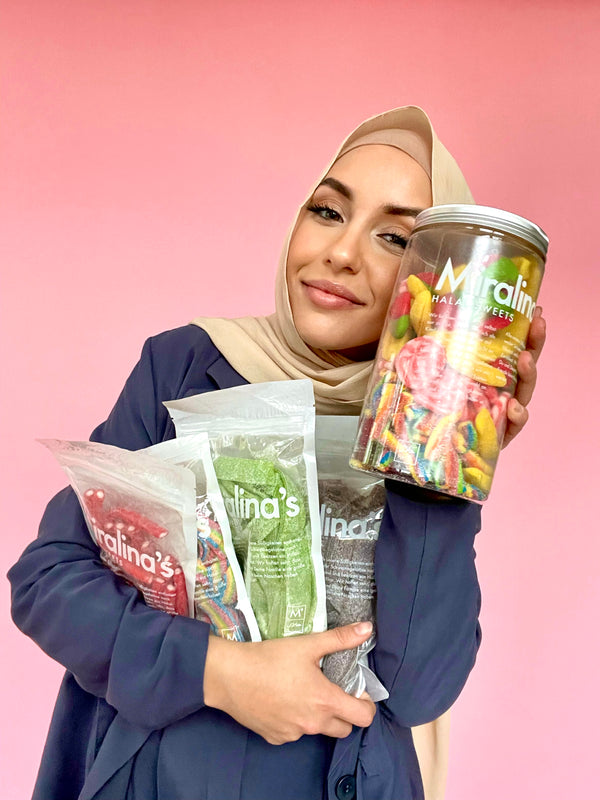 Miralina's Halal Sweets - Tienda de golosinas halal para dulces halal - Encargar gominolas y chicles de frutas - Caja de caramelos - Caramelos ácidos 