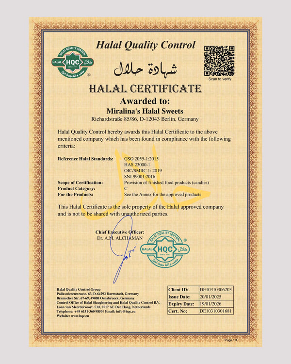 Certificado Halal (100 g)